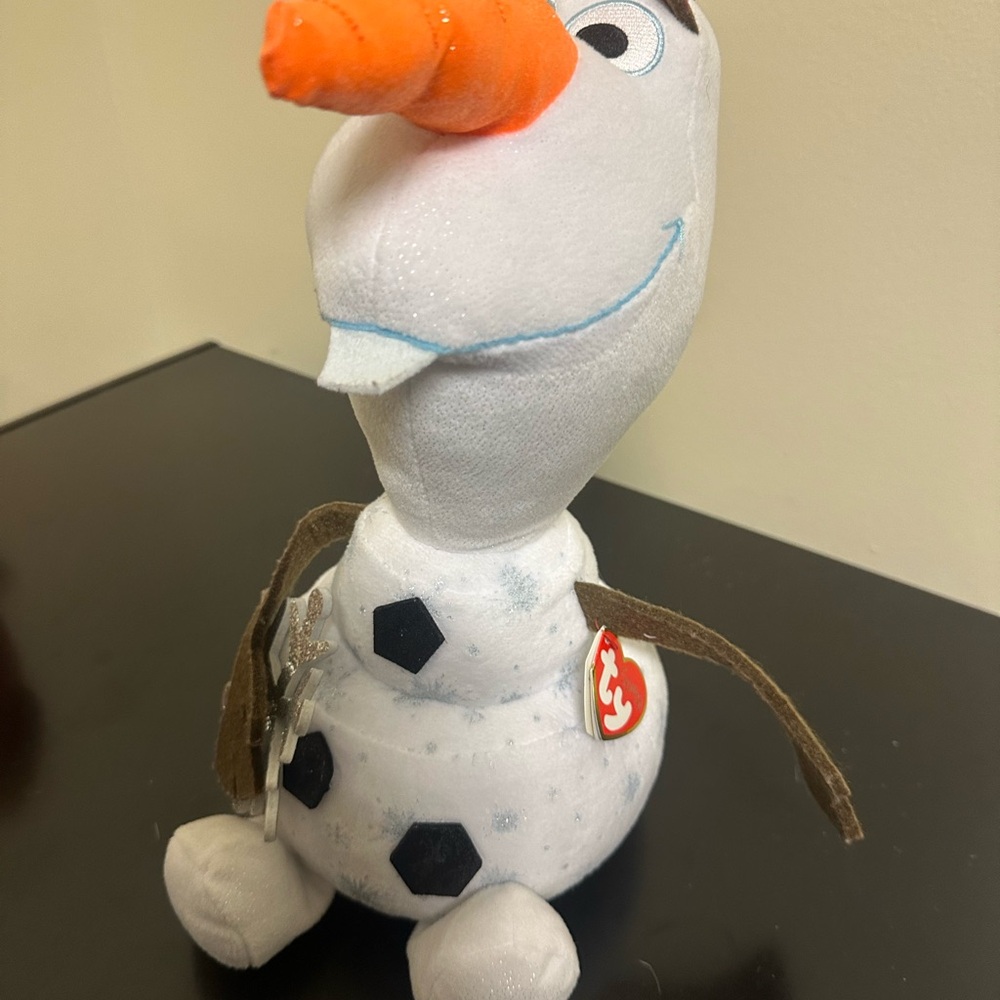 Disney Olaf TY plush with Orange Nose and Black Accents